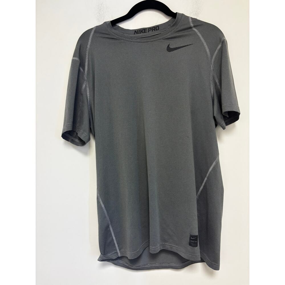 Nike Pro Dri-Fit Fitted Striped Shirt Short Sleeve Size Large